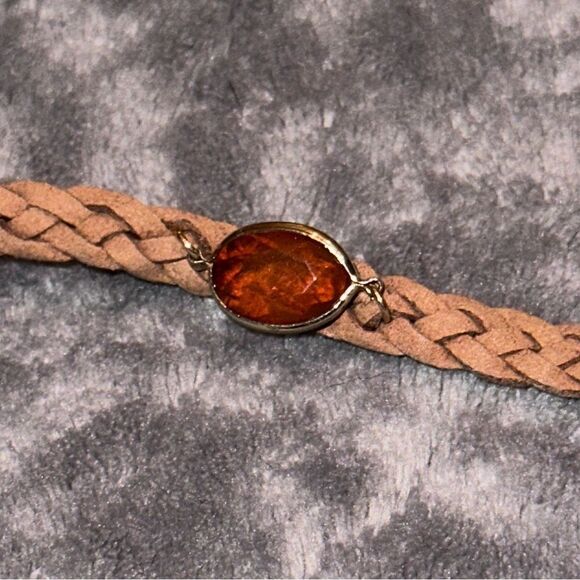 Ettika Revolve Brown Braided Choker w/ Bead Necklace - Picture 2 of 4